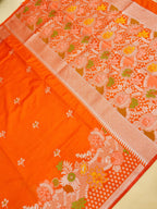 Orange Banarasi Art Dupion Saree