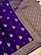 Deep Purple Banarasi Viscose Organza Satin Silk Saree
