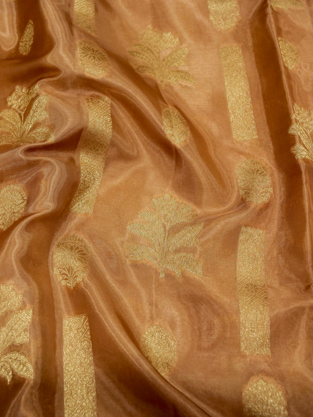 caramel gold Banarasi Viscose Silk Saree