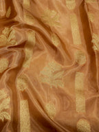 caramel gold Banarasi Viscose Silk Saree