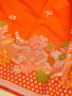 Orange Banarasi Art Dupion Saree