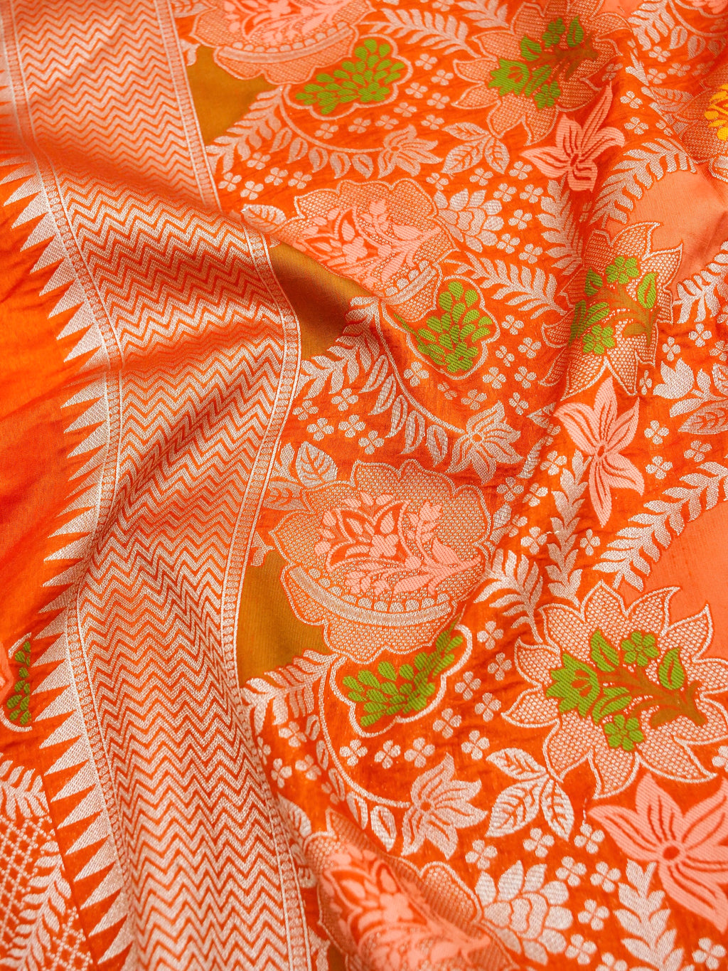Orange Banarasi Art Dupion Saree