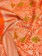 Orange Banarasi Art Dupion Saree