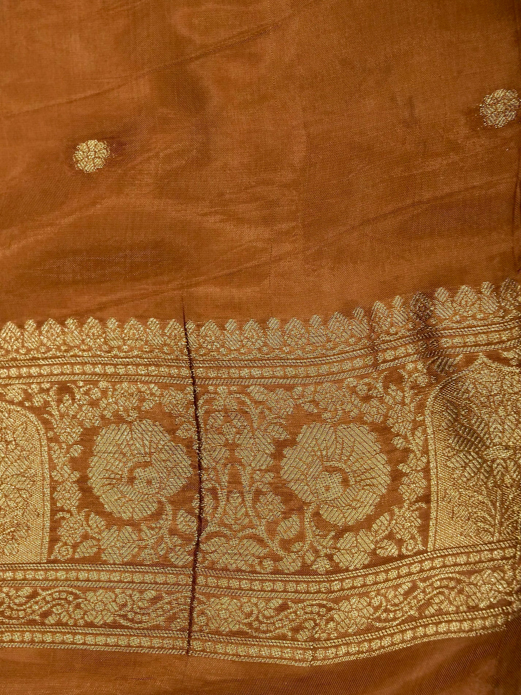 caramel gold Banarasi Viscose Silk Saree
