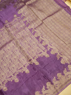 Lavender Banarasi Viscose Silk Saree