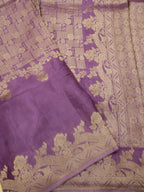 Lavender Banarasi Viscose Silk Saree