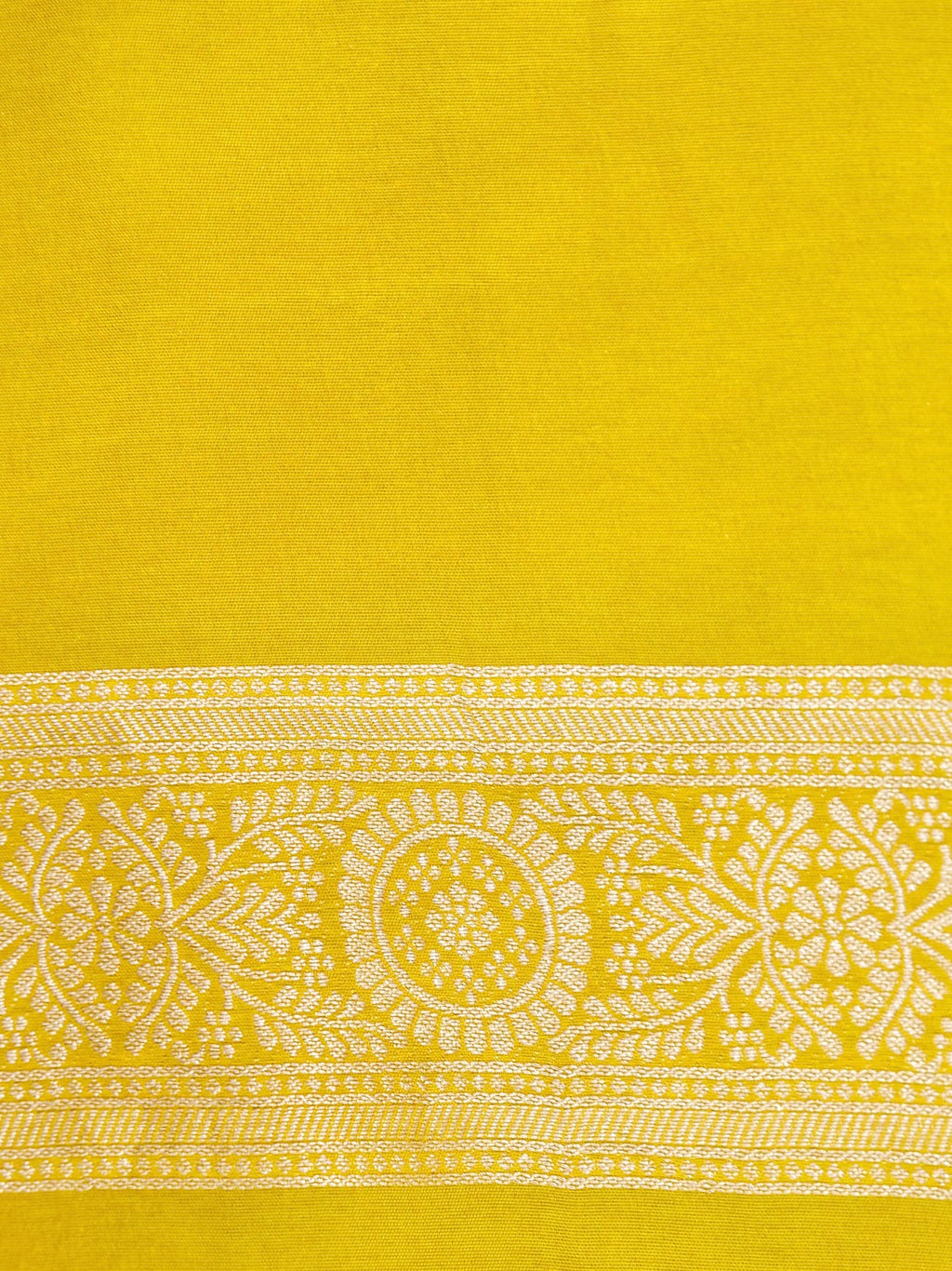 Mustard Yellow Banarasi Viscose Dola Silk Saree