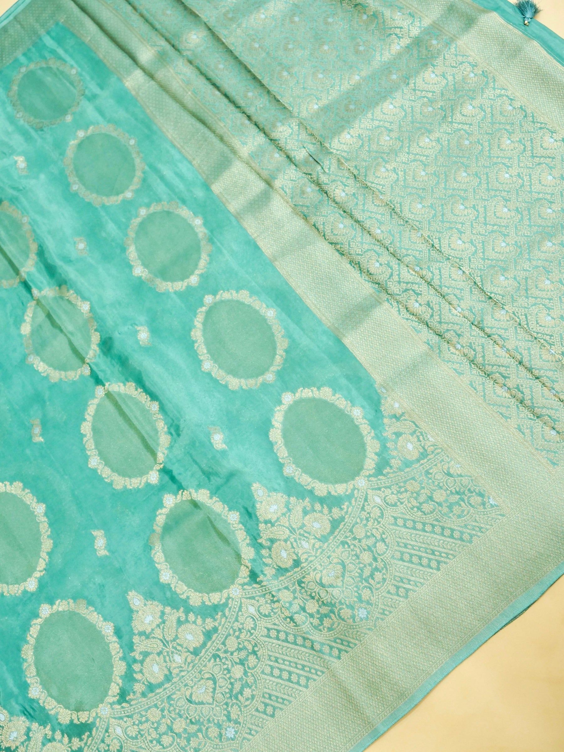 Sea Green Banarasi Viscose Saree