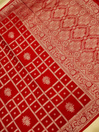 Ruby Red Banarasi Viscose Dola Silk Saree