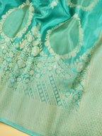 Sea Green Banarasi Viscose Saree