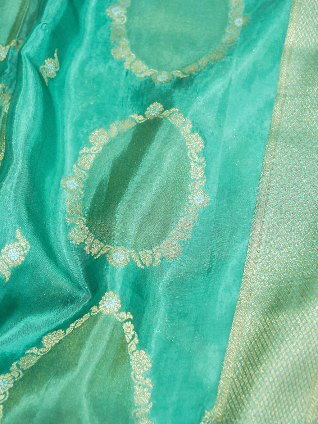 Sea Green Banarasi Viscose Saree