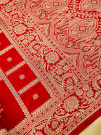 Ruby Red Banarasi Viscose Dola Silk Saree