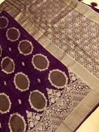 Deep Wine Banarasi Viscose Saree