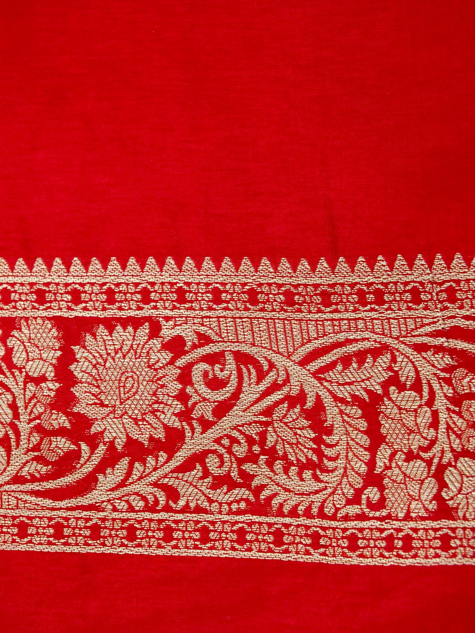 Ruby Red Banarasi Viscose Dola Silk Saree