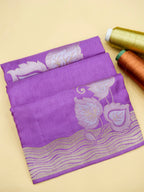 Lavender Purple Banarasi Viscose Dola Silk Saree