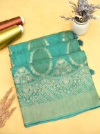 Sea Green Banarasi Viscose Saree