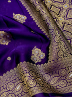 Deep Purple Banarasi Viscose Organza Satin Silk Saree