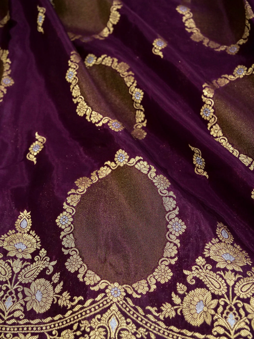 Deep Wine Banarasi Viscose Saree