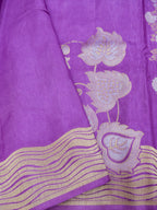 Lavender Purple Banarasi Viscose Dola Silk Saree