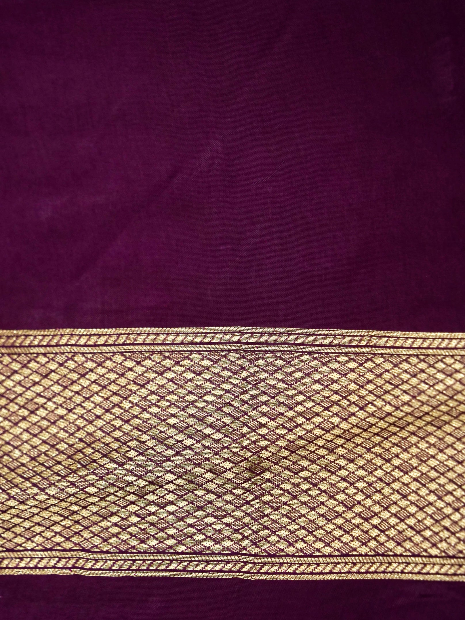 Wine Purple Banarasi silk saree