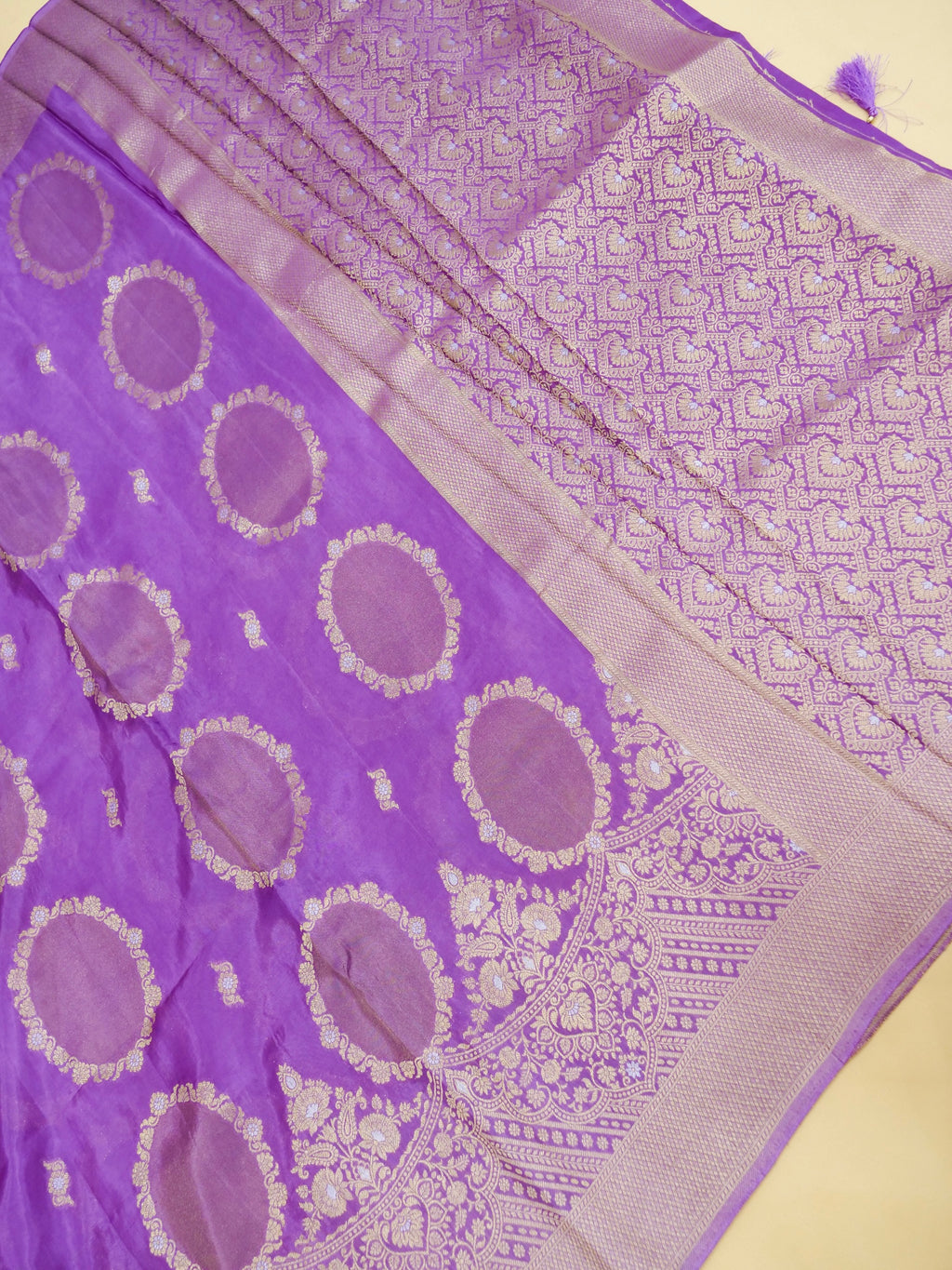 Lavender Banarasi Viscose Saree