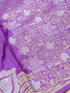 Lavender Purple Banarasi Viscose Dola Silk Saree