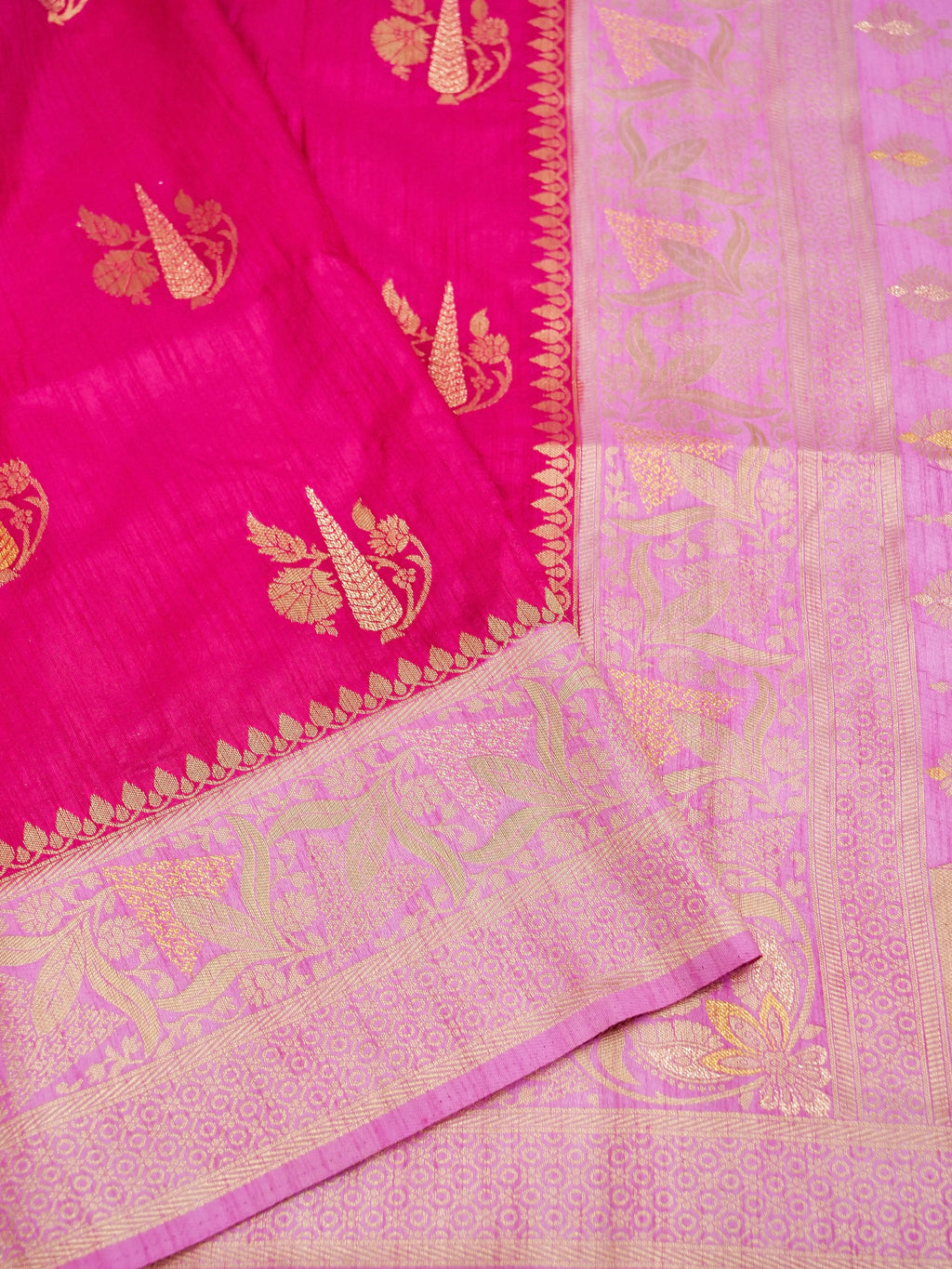 Rani Pink Banarasi Art Dupion Saree
