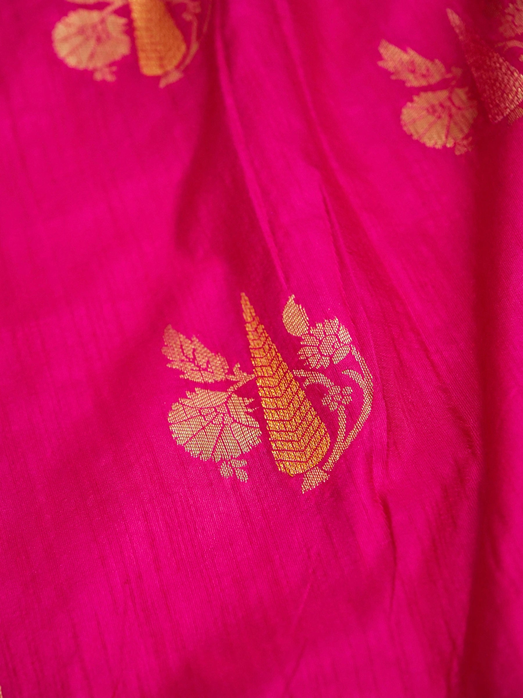 Rani Pink Banarasi Art Dupion Saree