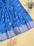 Royal Blue Banarasi Viscose Dola Silk Saree