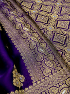 Deep Purple Banarasi Viscose Organza Satin Silk Saree