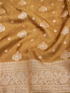 Golden Brown Banarasi Viscose Dola Silk Saree