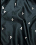 Black Banarasi Mashru Katan Silk Saree