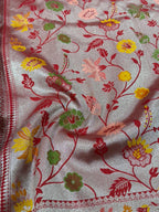 Banarasi Silk Saree allover Beautiful zari buti work and Meenakari paithni border