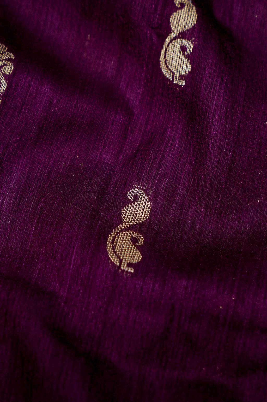 Deep Plum Banarasi Khaddi Silk Saree