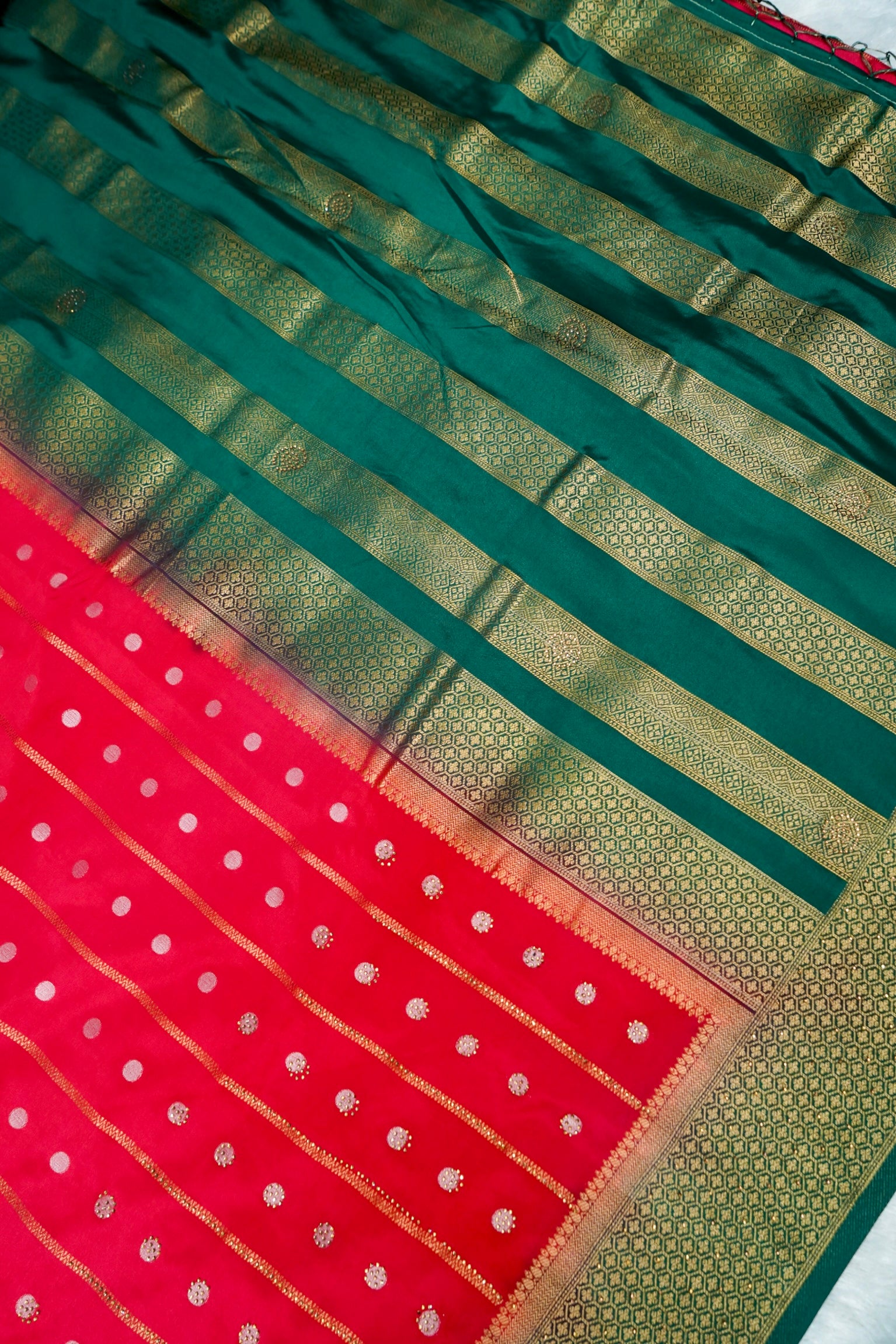 Rani Red Banarasi German Silk Saree