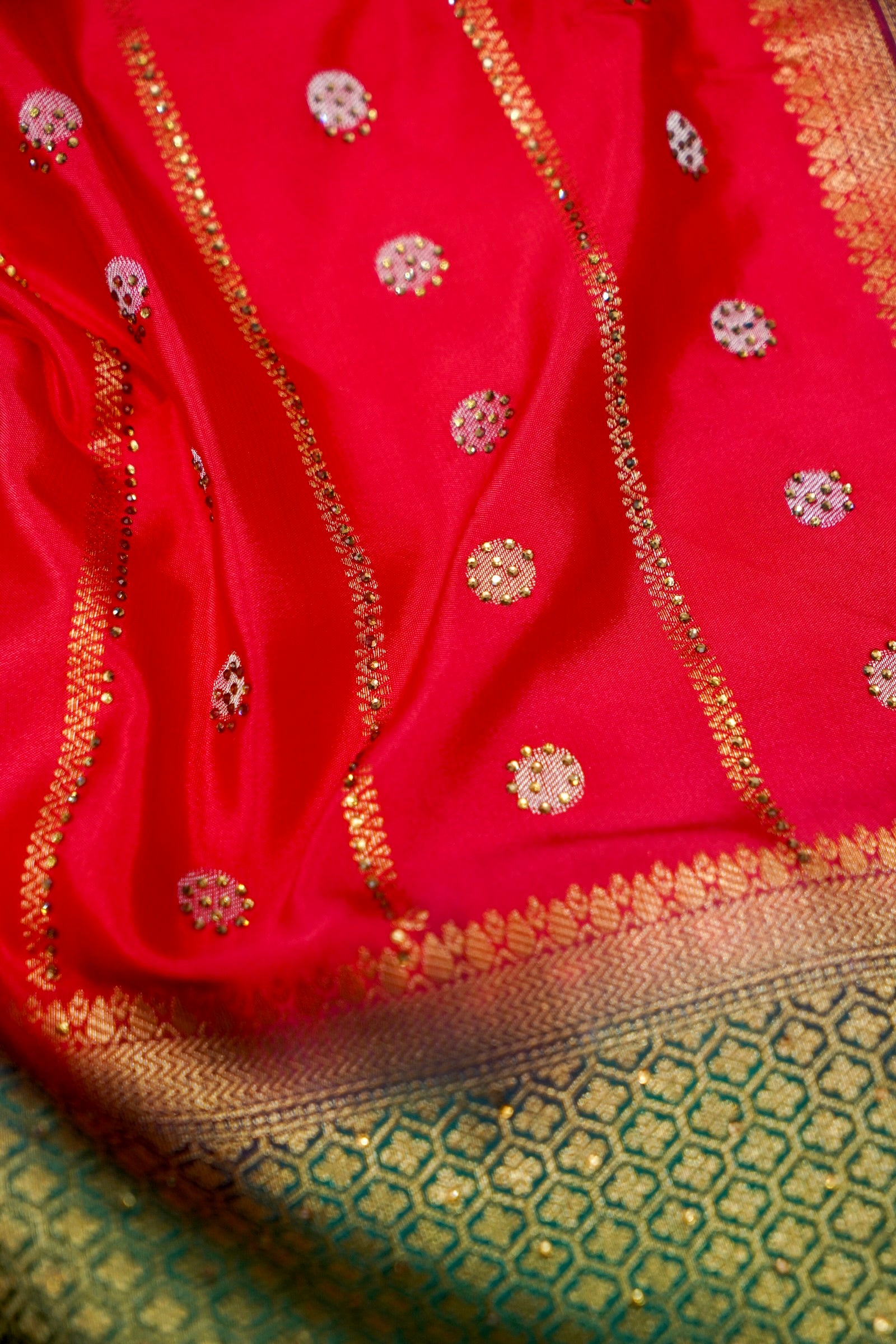 Rani Red Banarasi German Silk Saree