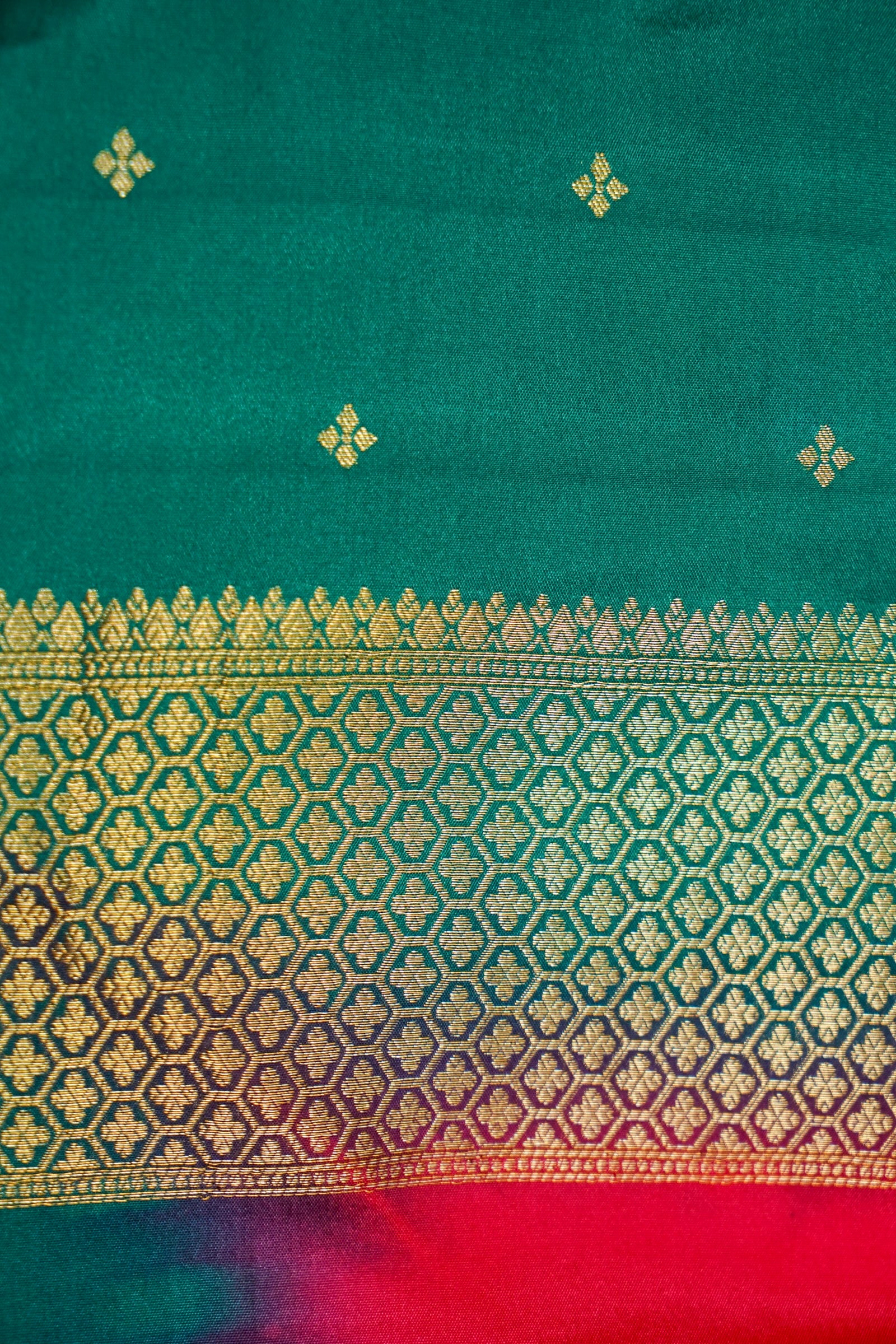 Rani Red Banarasi German Silk Saree