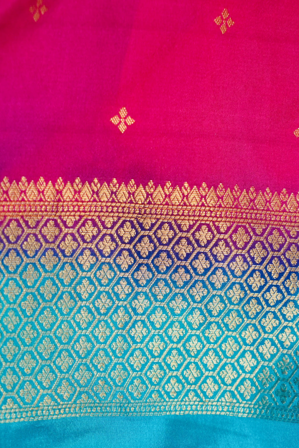 Turquoise Blue Banarasi German Silk Saree