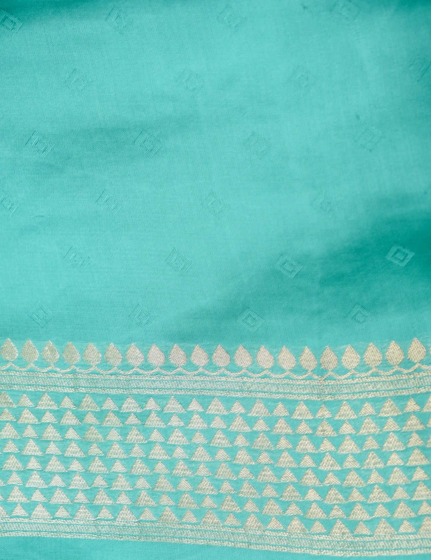 Aqua Green Banarasee Organza Satin Saree