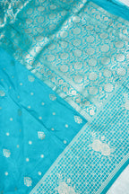 Aqua Blue Banarasee Georgette Saree