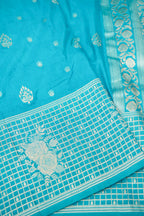 Aqua Blue Banarasee Georgette Saree