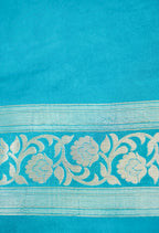 Aqua Blue Banarasee Georgette Saree
