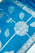 Peacock Blue Banarasee Georgette Saree