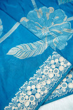 Peacock Blue Banarasee Georgette Saree