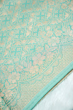 Pista Turquoise Banarasee Dola Silk Saree