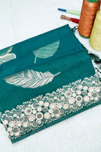 Bottle Green Banarasee Georgette Saree