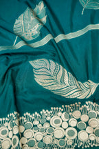 Bottle Green Banarasee Georgette Saree
