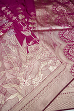 Magenta Pink Banarasee Georgette Saree