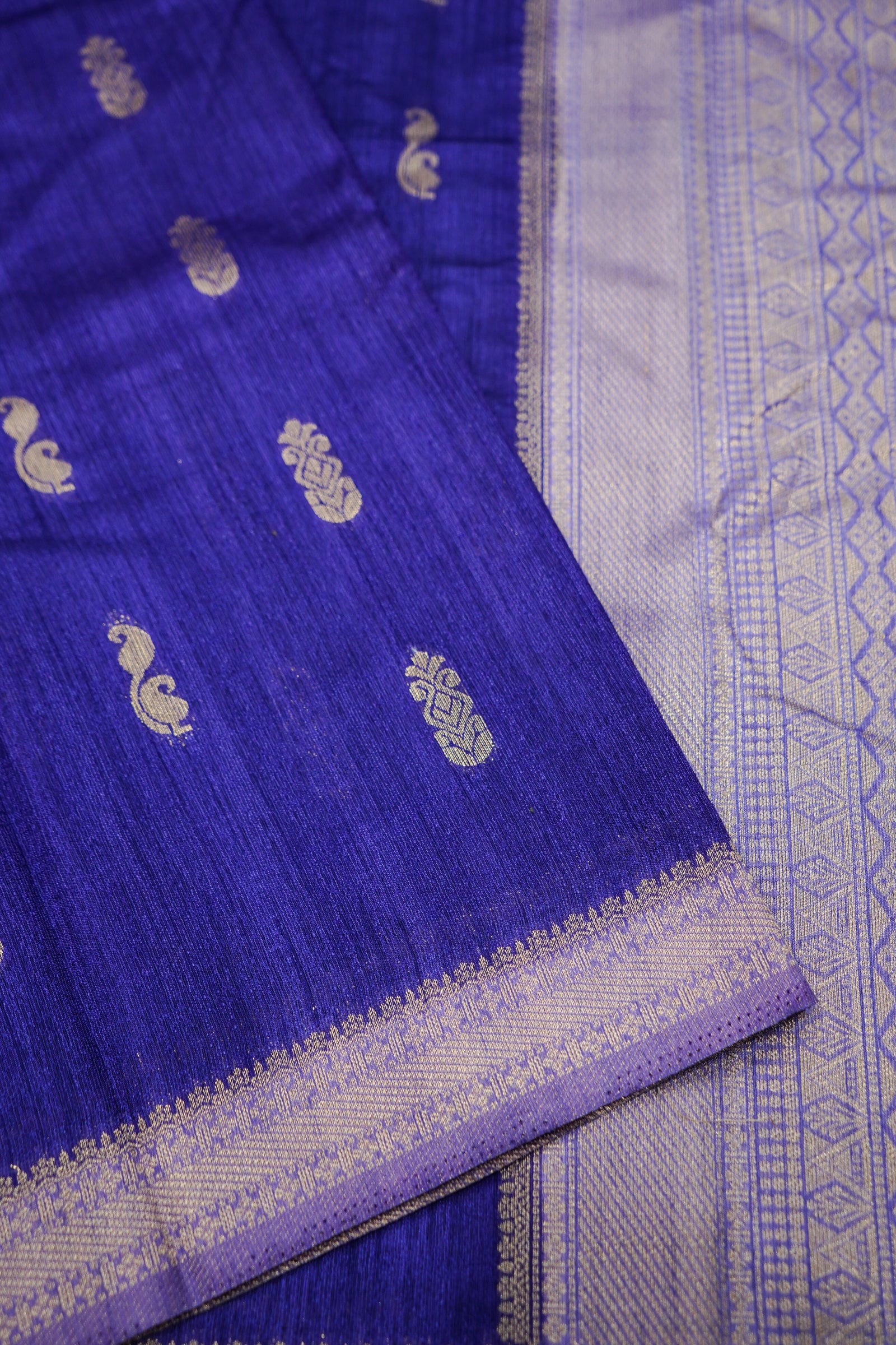 Royal Blue Banarasi Khaddi Silk Saree