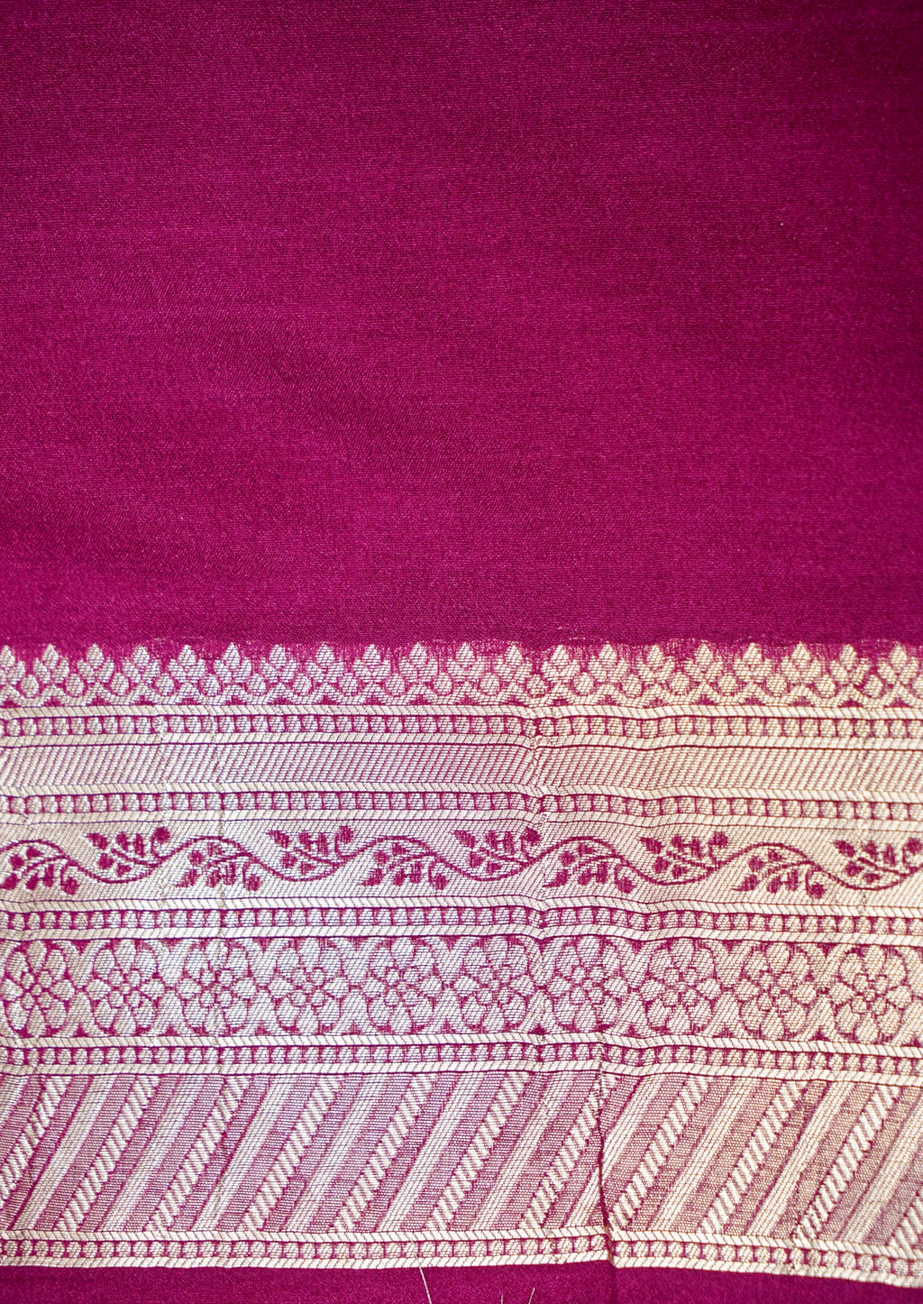 Magenta Pink Banarasee Georgette Saree
